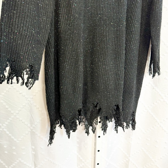 🥈 398. Ninexis NWT Black Speckled Distressed Sweater Dress – Size 3X - Picture 6 of 10
